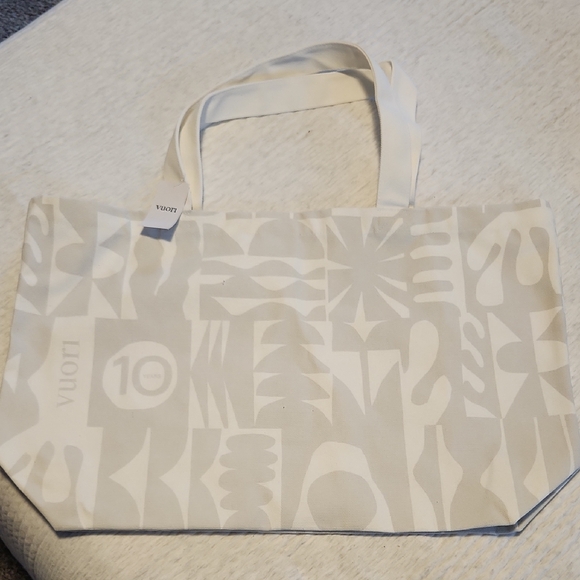 Vuori Handbags - Vuori Cream Geometric Tote Bag